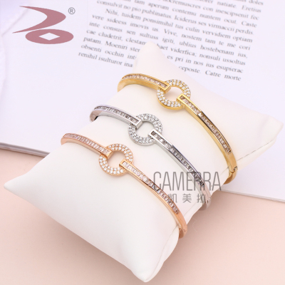 Simple and Delicate Texture Zircon Bracelet Female Rhinestone Bracelet Bangle Ring Ornament Internet Celebrity Ins Wind Hot Selling Product