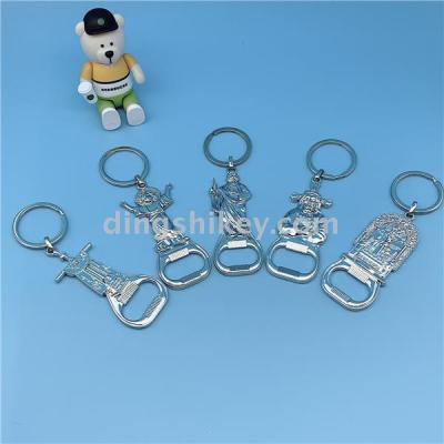 Guangdong Zinc Alloy Key Ring Metal Small Pendant Key Ring Type Bottle Opener Bright Nickel Virgin Religious Series