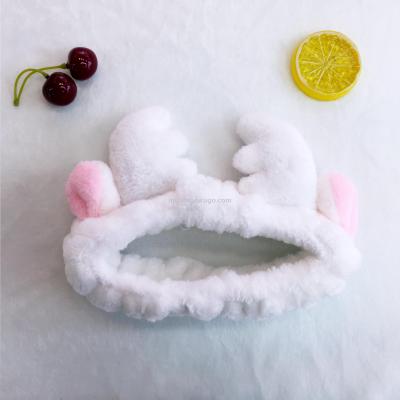 Korean Version of the Christmas Antlers Washing Face Hair Band Headband Thick Flannel Cute Cute Makeup Headband