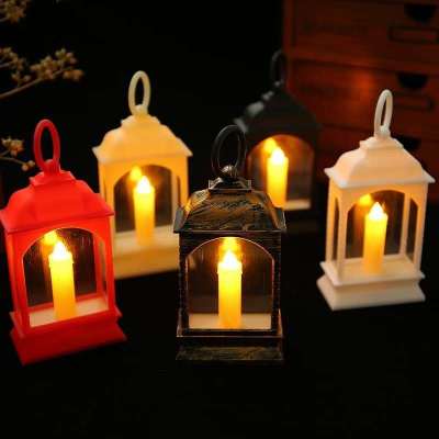 Christmas Decoration Storm Lantern Candlestick Lamp Small Night Lamp Desktop Decoration Christmas Decoration Artistic Taper and Candle