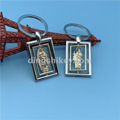 Guangdong Zinc Alloy Key Ring Metal Keychains Small Pendant Keychain Rectangular Turn Buckle Virgin Religious Buckle Heart