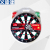 The four-color dart board has a net flocking dart board