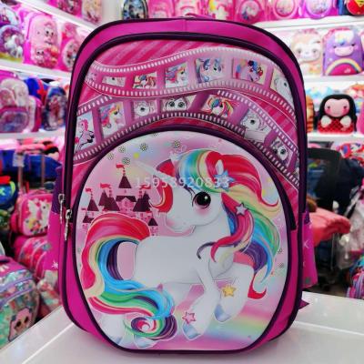 Manufacturers direct 3D convex student backpack cartoon backpack backpack