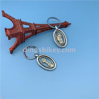 Guangdong Zinc Alloy Key Ring Metal Keychains Small Pendant Keychain Oval Turn Buckle Virgin Religious Buckle Heart