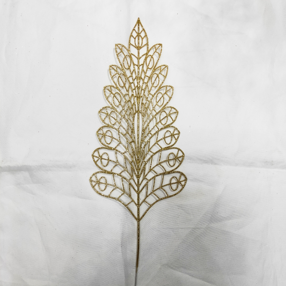 金粉叶片仿真植物圣诞欧式用品