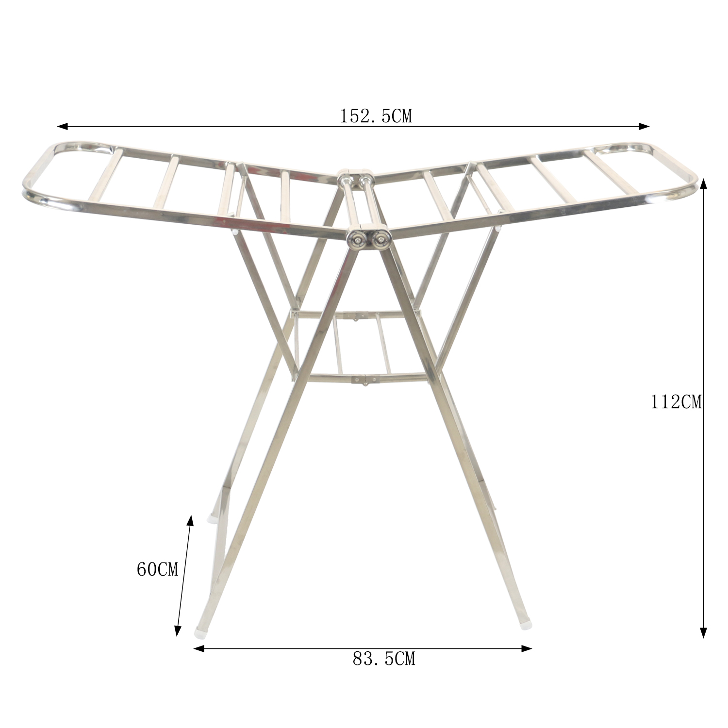 AB-3-2不锈钢翼型晾衣架落地折叠晒衣架室内外阳台蝶形晾晒架工厂