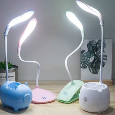 LED Desk Lamp Eye Protection Learning USB Charging Plug-in Bedroom Touch Bedside Lamp Girl Heart Student Dormitory Small Night Lamp