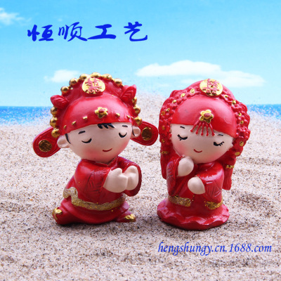 Bridegroom Bride Decoration Micro Landscape Decoration Psychological Sand Table Sand Set Game Model Character Chinese Style Bridegroom Bride