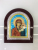 Orthodox Russian plate dripping religious picture frame of The Virgin Jesus