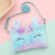 Unicorn bag children's bag cuddly rainbow cuddly one-shouldered bag cute cartoon satchel for kindergarten little girls