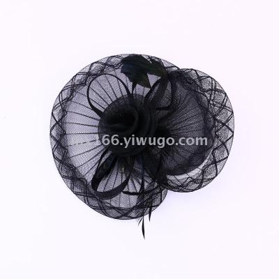 Black Handmade Mesh Bowler Hat Bridal Wedding Photo Studio Photography Shooting Makeup Modeling Sample Photography Accessories