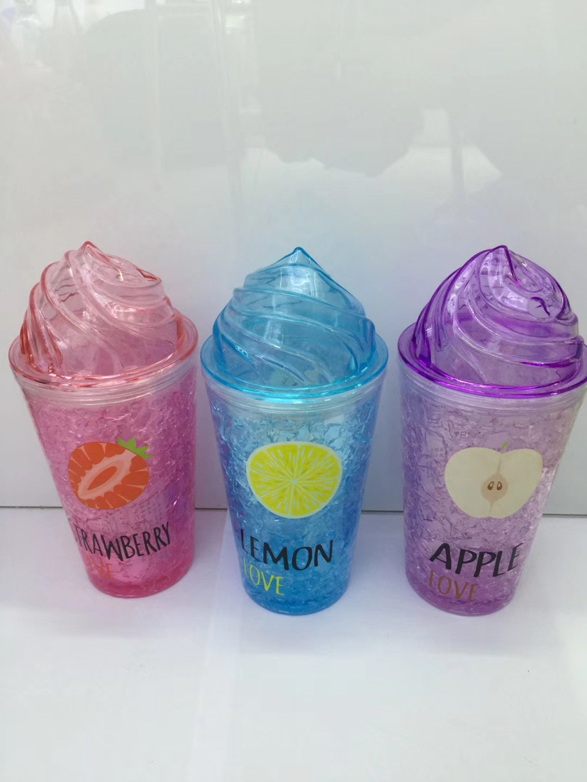 塑料吸管杯 冰酷杯 定制LGO 创意设计 礼品杯 广告杯