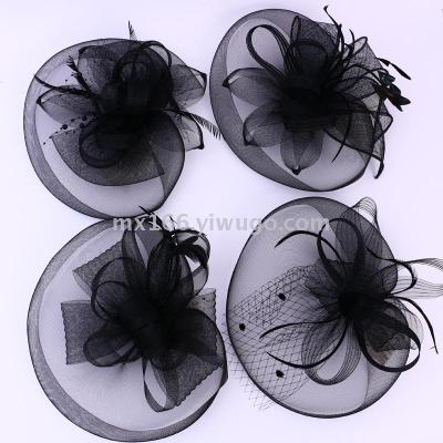 European and American Style Fashion Trend Top Hat Racing Festival Ball Bow Barrettes Top Hat Royal Ladies Party Hair Accessories