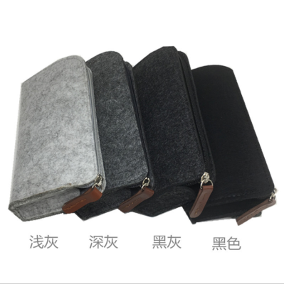 Felt pencil bag Non-woven pencil bag cylindrical stationery bag felt pencil bag Student's storage bag