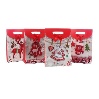 Wholesale Custom Christmas Gift Bag Free Design with Ribbon Bow