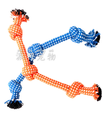 Pet supplies Pet knot toy pet double head tie rope toy Pet interactive bite resistant toy