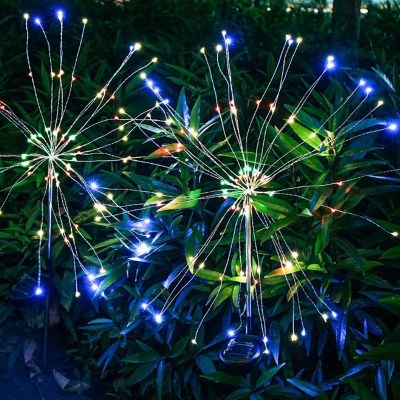 Solar ground inserted copper wire lamp smoke lantern dandelion lamp string lawn outdoor waterproof Star Christmas lamp belt