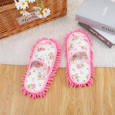 Wholesale Lazy Footwear Home Dusting Mop Cleaning Cotton Lady Slippers For Women 
