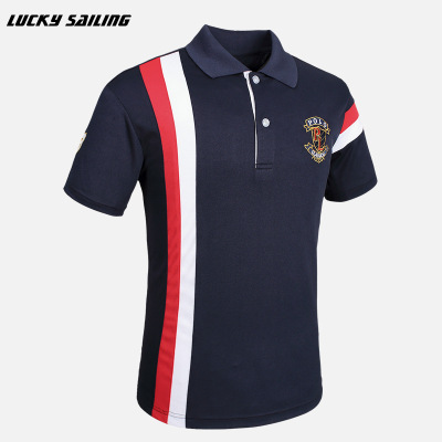 LUCKY SAILING hot style men's Polo shirt Men's short sleeve Stitched T-shirt CSL03p