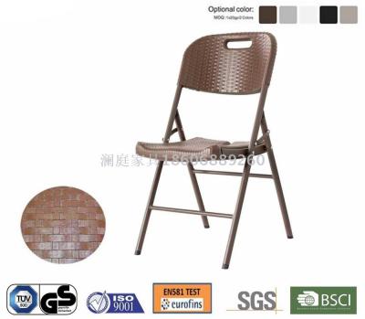 Heavy Duty Rattan Plastic Folding Chair Commercial Quality for Outdoor Events, hdpe plastic folding chair