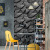 Three - dimensional black brick which move creative porch office cafe hotel shop decoration wall stickers