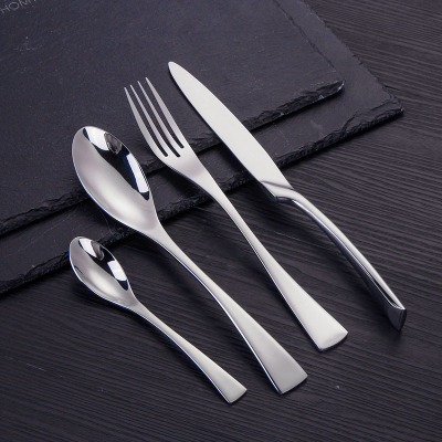 Kaya stainless steel western tableware, European style, simple gift box, knife, fork and spoon, four - piece set of hotel supplies, fishtail design