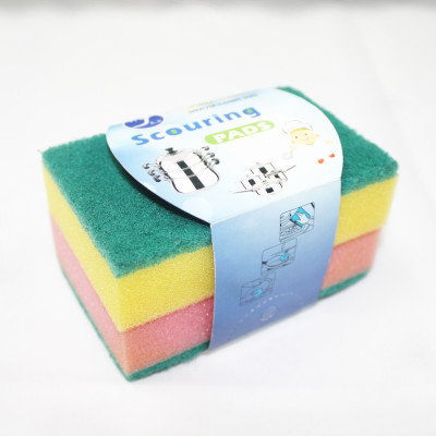 Factory Direct Sales Color Scouring Sponge Washing Pot Washing Scouring Pad Kitchen Cleaning Supplies Wholesale