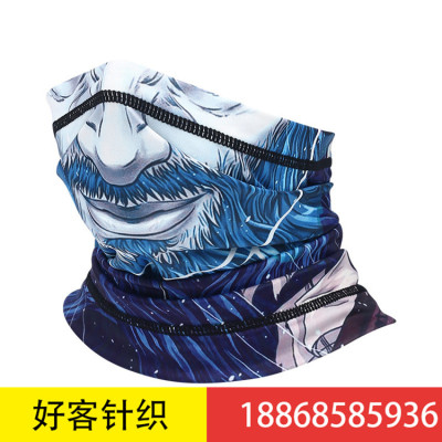 Outdoor cycling headscarf sunscreen face mask printed neck scarf breathable skull face mask
