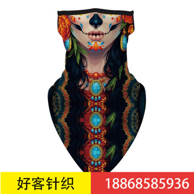 Amazon hot style mask print ear mask triangle towel multi-functional sunscreen outdoor cycling mask neck scarf