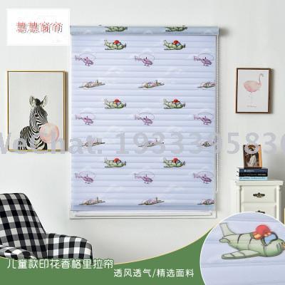 New Products in Stock Louver Curtain Children's Printed Shangri－La Roller Shutter Curtain Household Children's Curtain