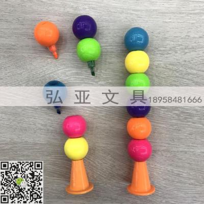 Ball bear Macaron soft glue robot Soft glue ice cream various creative shapes highlighter Hongya