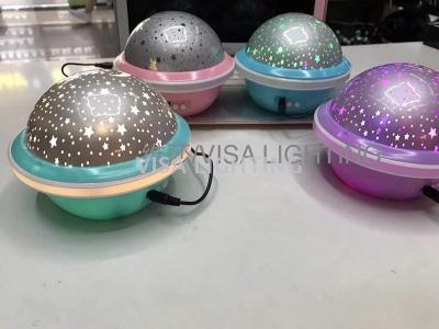 Romantic starry sky projection lamp dazzle color bedroom small desk lamp full of star projection lamp small night light