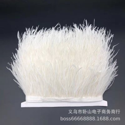 Supply High-quality Feather DIY Decorative Clothing with 10-15cm Ostrich Feather Woven Belt