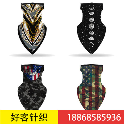 Factory customized lug multi-function mask triangle towel cross - border hot style camouflage national flag mask