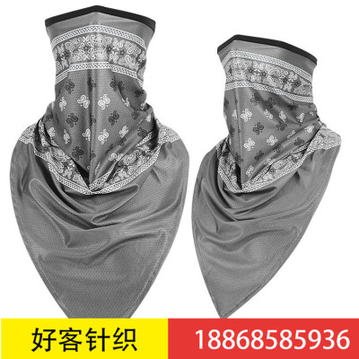 Cashew flower ice triangle towel ice cool breathable outdoor riding mask fishing windproof sun mask neck wrap
