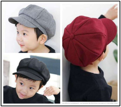 Korean Children Octagonal Cap Cute Baby Painter Cap Children Beret