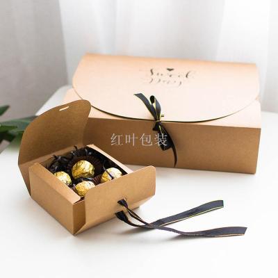 Wholesale Custom Candy Chocolate Packaging Gift Box Paper Box with Ribbon More Sizes