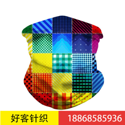 Popular tie-dye printed with gradual change for men and women beanie hood mask neck scarf dust kerchief hat trend