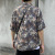 Men's short sleeved Shirts, Harbor style, summer large size loose leaf pattern blouse, casual half sleeved Shirts