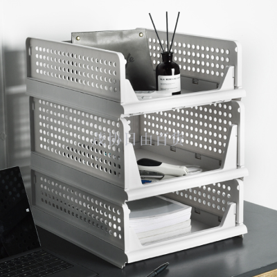 Storage basket Multi-function office supplies can be folded drawer type file shelf desktop finishing office storage box