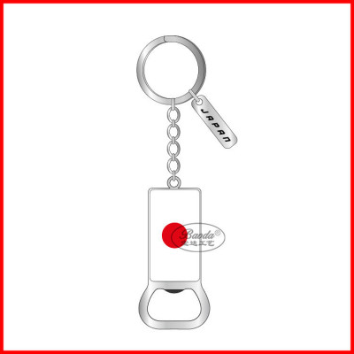 Japanese metal advertising Promotion Tourism products key chain creative Japan Flag Bottle Opener Custom logo