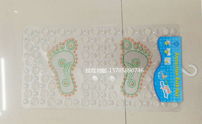 Transparent circular hole color foot bathroom mat non-slip bathroom massage mat PVC foot pad foot pad