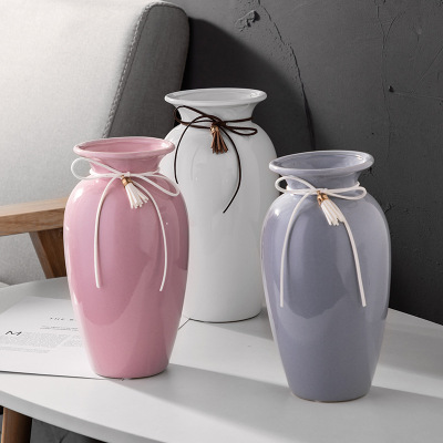 Simple Modern Ceramic Vase Living Room Flower Dry flower Furnace -decoration wholesale Manufacturers