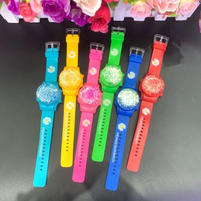 Novel children's Daisy electronic watch flip-flop electronic watch wrist quicksand electronic watch