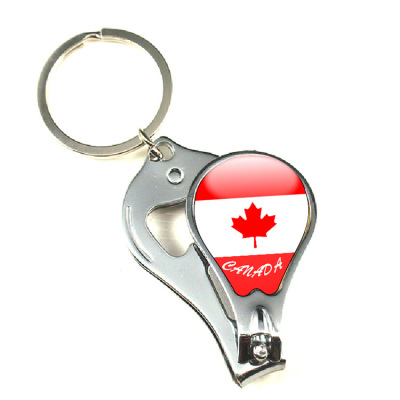 The Manufacturers supply Canada Metal nail clippers maple Leaf Bottle Opener Key Chain Custom Canada Tourist