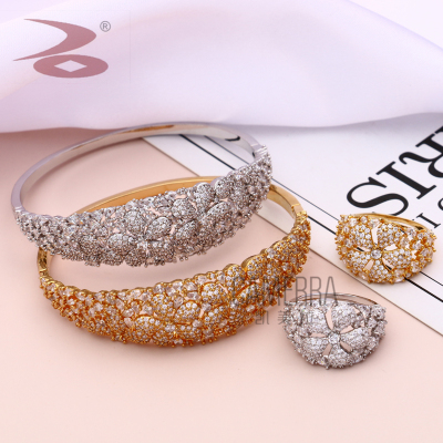 Popular European and American Style Fashion Fresh Temperament sen nv xi Rhinestone wei xiang Ladies Fashion Bracelet Ring Set