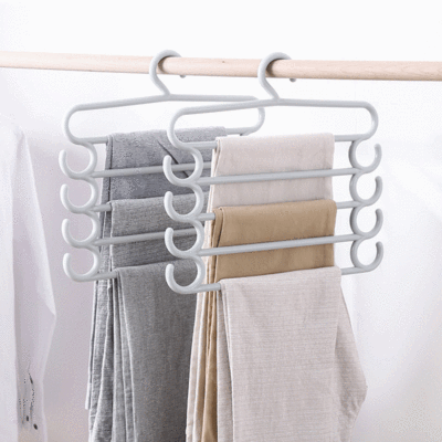 Plastic pants rack pants Clip Creative Home Multi-layer Storage Multifunctional Clothes hanger Five layers of towel hanging clothes hanger clothes hang