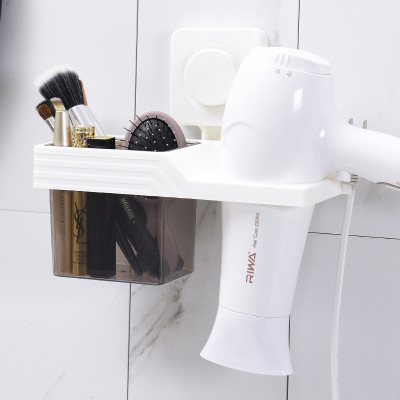 Nail-free and non-trace bathroom hair dryer creative paste type hair dryer rack toilet Storage rack