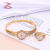 Hexagon Center Large Rhinestone Ornament Noble Elegant Goddess Fan Bracelet Ring Set Factory Direct Sales