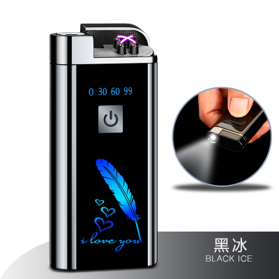 Jd2015 (Ice) Full Screen Dual Electric Arc Lighter USB Charging with Power Display